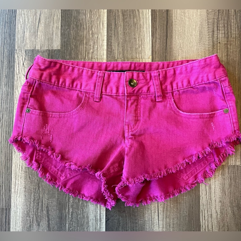 Laneway Billabong Cutoff Booty Shorts Magenta/Pink SZ 27
